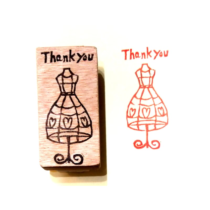 消しゴムはんこNo.159  クリームソーダ thank you H1809.消しゴムはんこ(スタンプ)トルソー Thank You | FEE