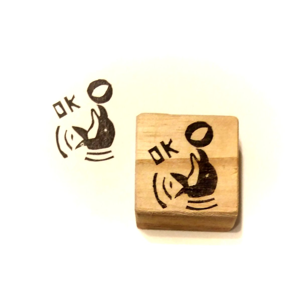 H1888.消しゴムはんこ(スタンプ)イルカ OK2 | FEE