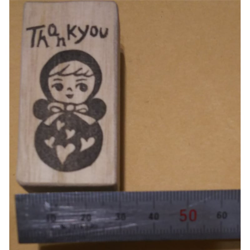 H1694.消しゴムはんこ(スタンプ)おきあがりポロンちゃん Thank You | FEE