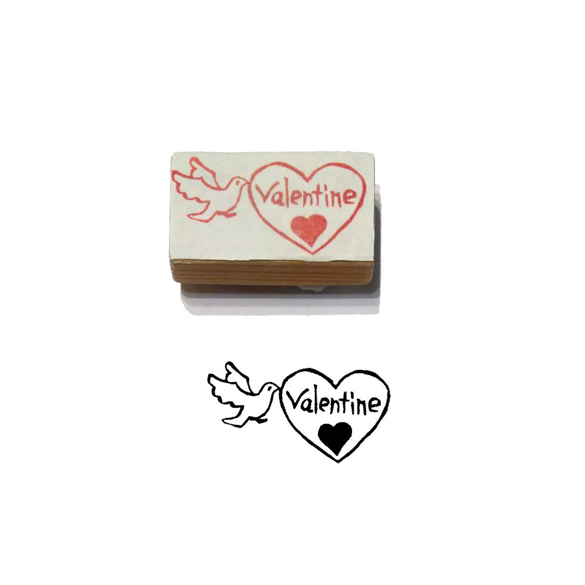 H526.消しゴムはんこ(スタンプ)Valentine鳥 | FEE