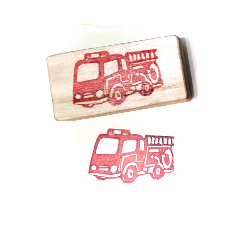 H2075.消しゴムはんこ(スタンプ)消防車3 | FEE