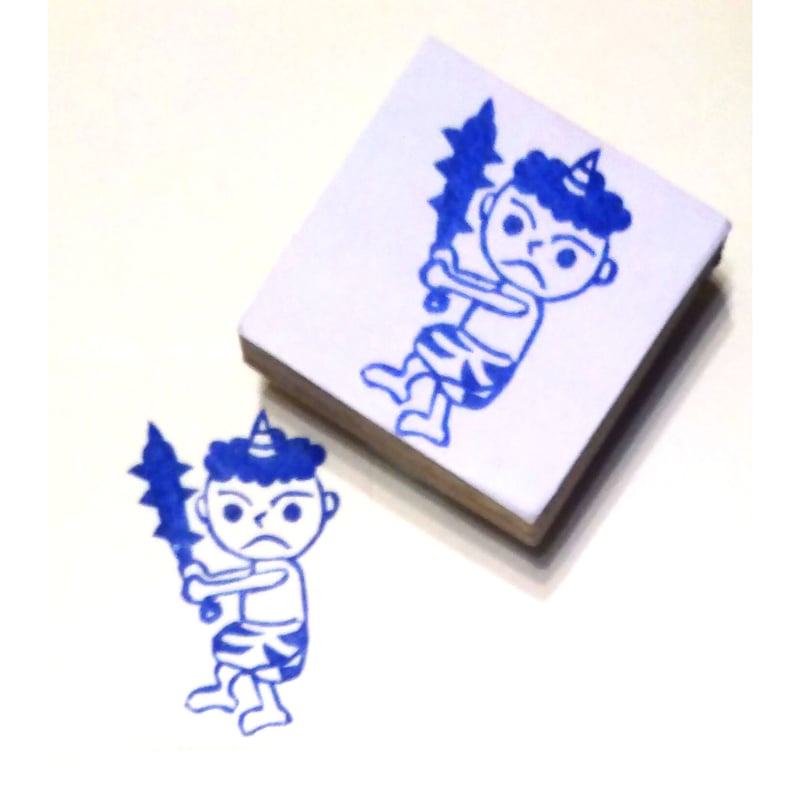 H627.消しゴムはんこ(スタンプ)鬼バッター | FEE