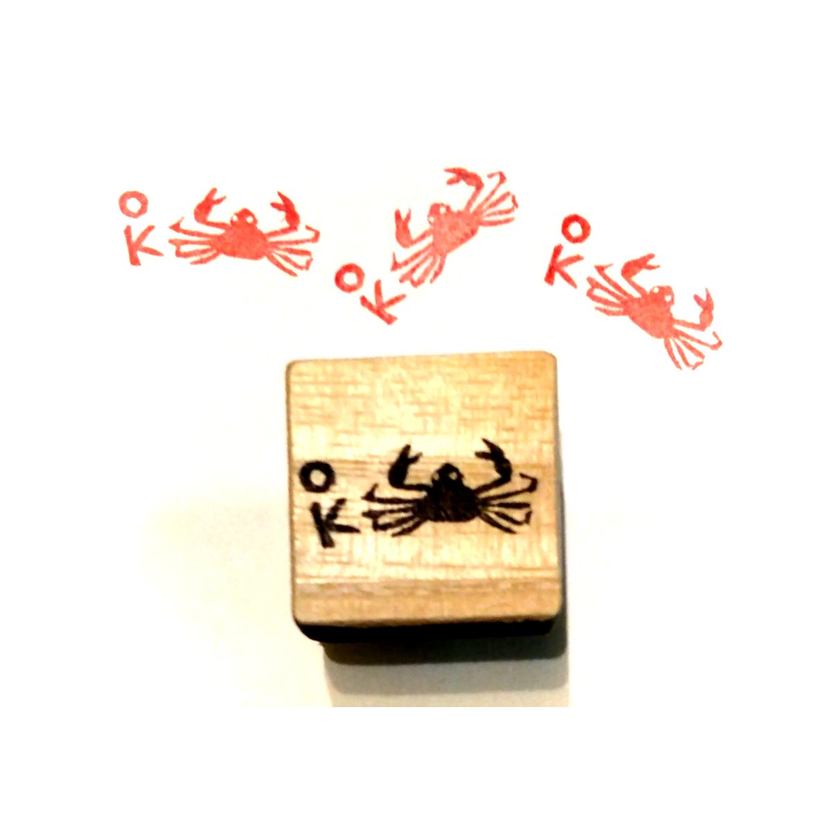 H1868.消しゴムはんこ(スタンプ)カニ OK | FEE