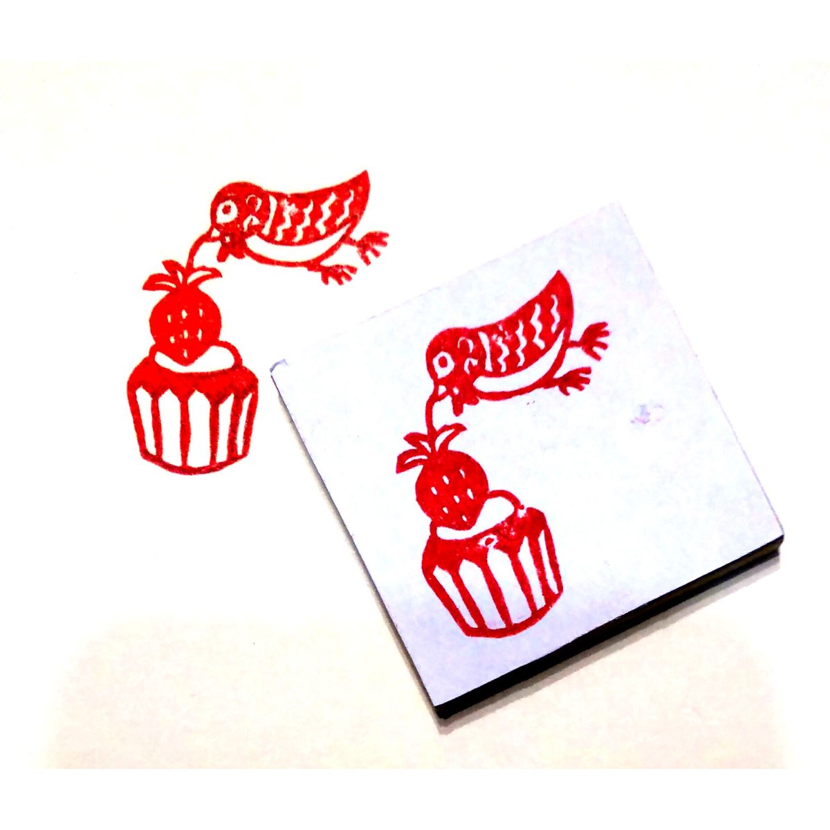 H739.消しゴムはんこ(スタンプ)いちご泥棒2 | FEE