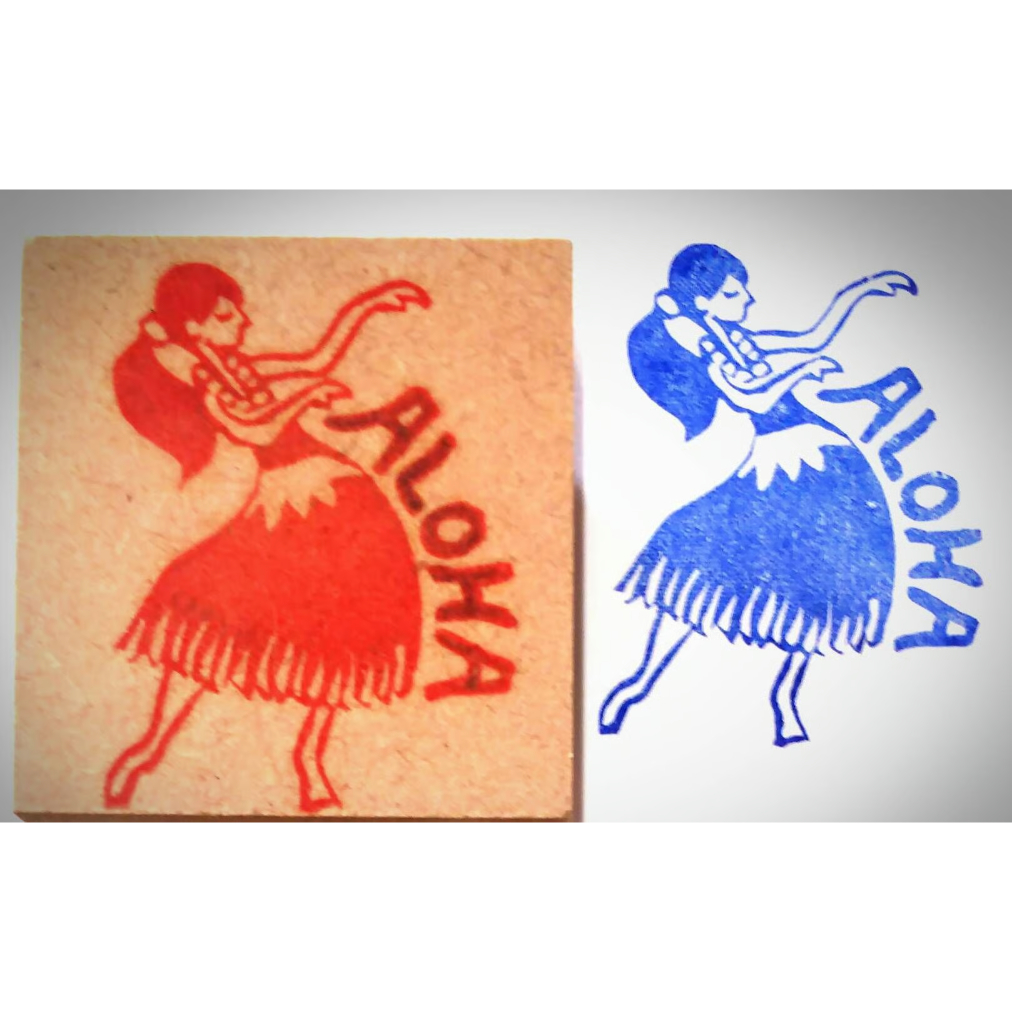 H162.消しゴムはんこ(スタンプ)フラダンス ALOHA | FEE