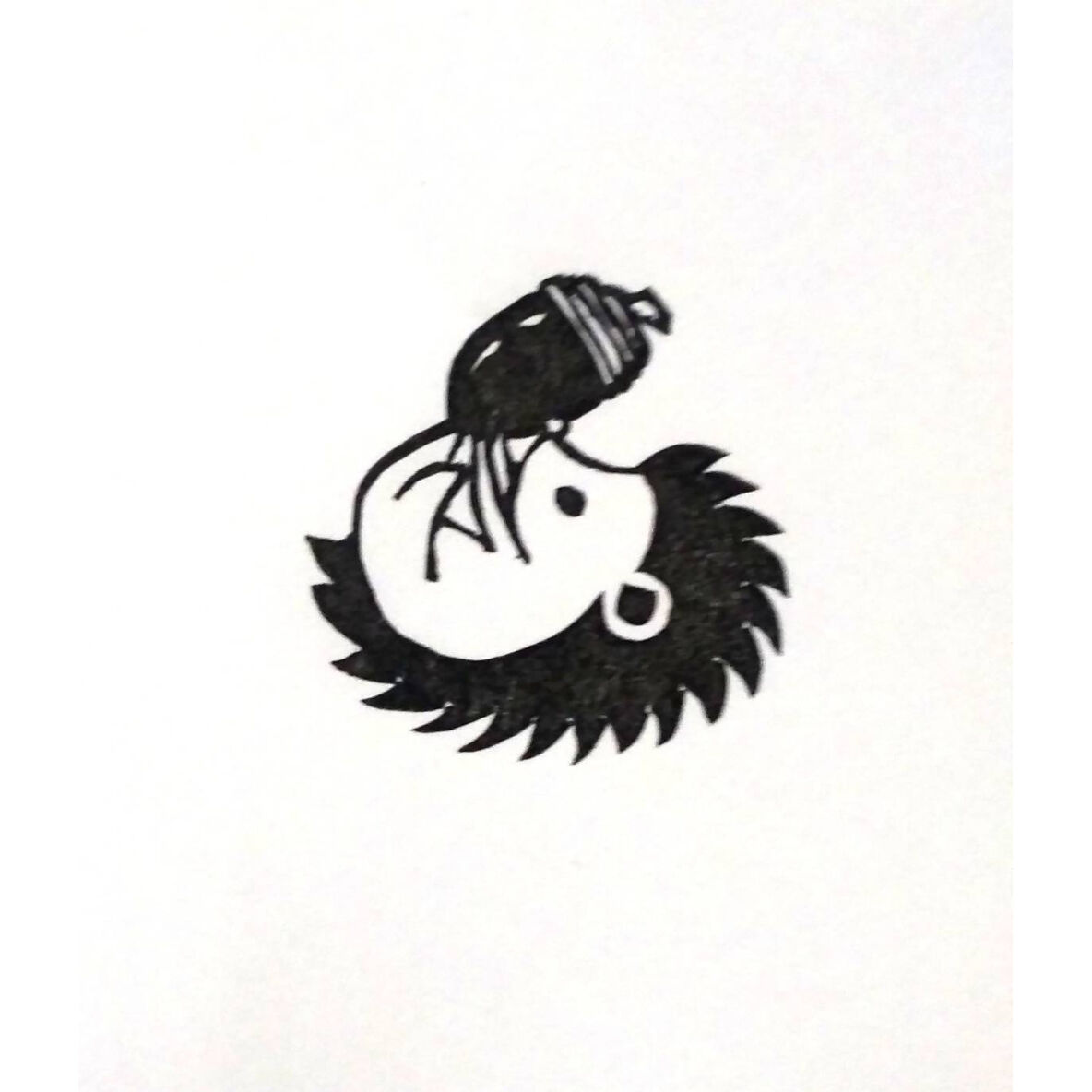 消しゴムはんこNo.184  ハリネズミ 浮き輪 消しゴムはんこNo.184 ハリネズミ 浮き輪