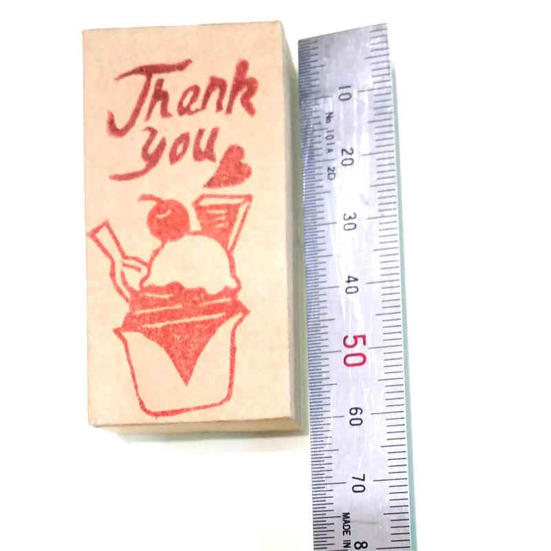 H1767.消しゴムはんこ(スタンプ)アイスクリームサンデー Thank You | FEE