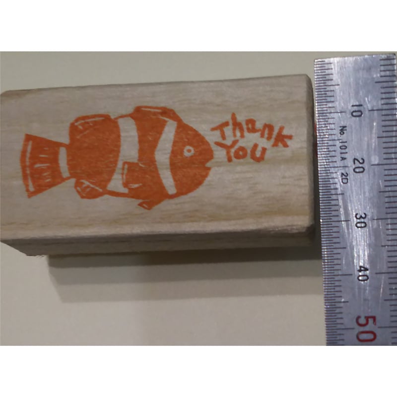 H1649.消しゴムはんこ(スタンプ)カクレクマノミ Thank You | FEE