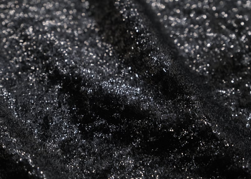 日本限定ポニー　黒いベルベットラメ入り フィルムラメベルベット(ブラック)92cm幅 | ベルベット生地専門店 山崎