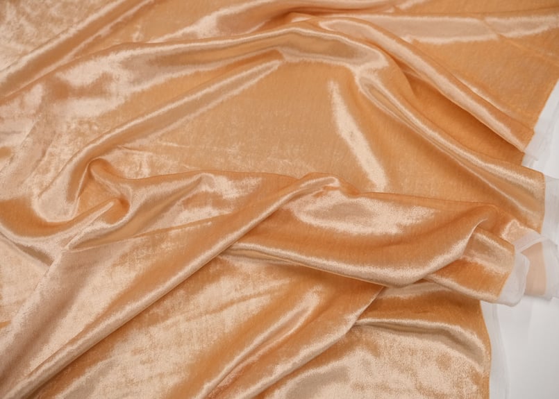 ジョーゼットベルベット ナデ毛（サーモンピンク）90cm幅 | ベルベット