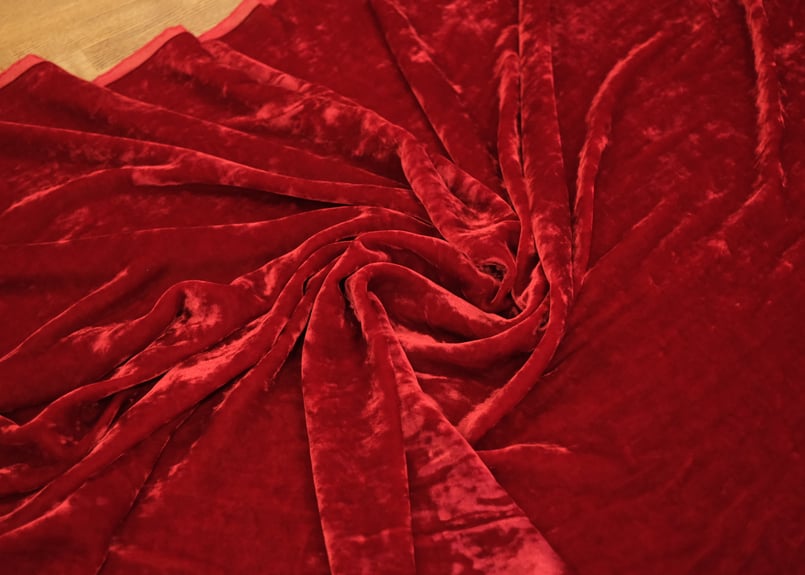 レーヨンベルベット（レッド）112cm幅 | ベルベット生地専門店 山崎