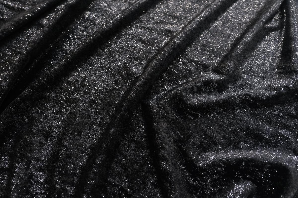 フィルムラメベルベット(ブラック)92cm幅 | ベルベット生地専門店 山崎
