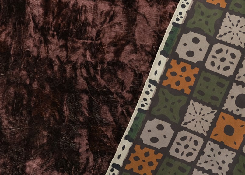 ジョーゼットベルベット 裏プリント ビンテージ風 | ベルベット生地