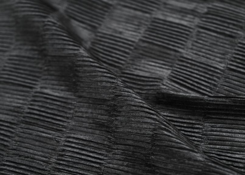 プリーツ風ベルベット（ブラック） | ベルベット生地専門店 山崎ビロード