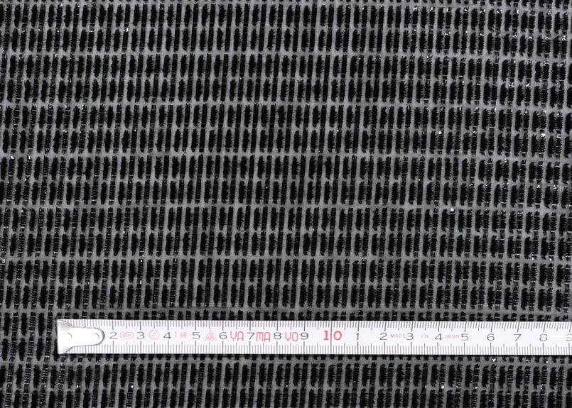 フィルムラメベルベット(ブラック)ストライプドット | ベルベット生地