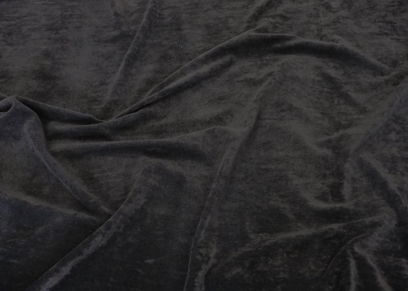 リネンベルベット肉厚タイプ（ブラック）100cm幅 | ベルベット生地専門