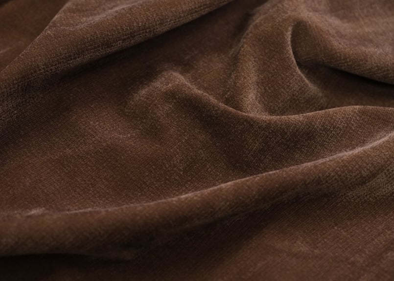 アウトレット品 1m切売】46:ストレッチベルベット（ブラウン）82cm