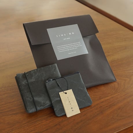 <SET>SIWA gift 2つ折り財布とコインケース ブラック