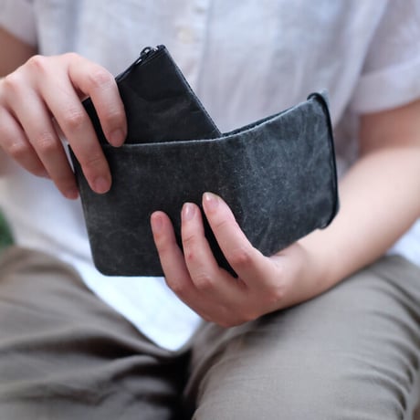 <SET>SIWA gift 2つ折り財布とコインケース ブラック
