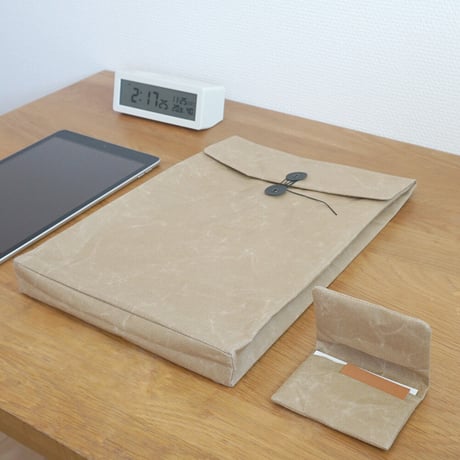 SIWA gift ひも付き封筒と名刺ケース ブラウン