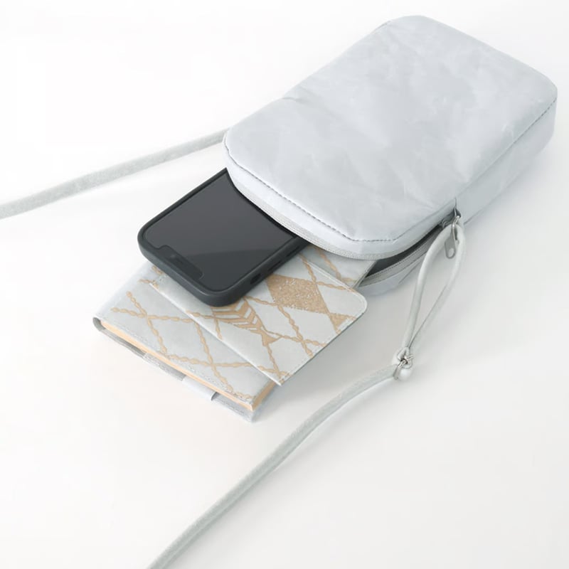 ミナペルホネン　がま口ポシェット　run run run  blue ポシェット mina perhonen【run run run(ブルー)】 ショルダー