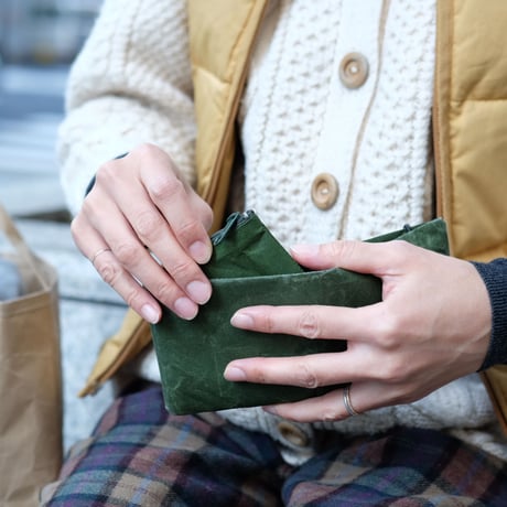 <SET>SIWA gift 2つ折り財布とコインケース ダークグリーン