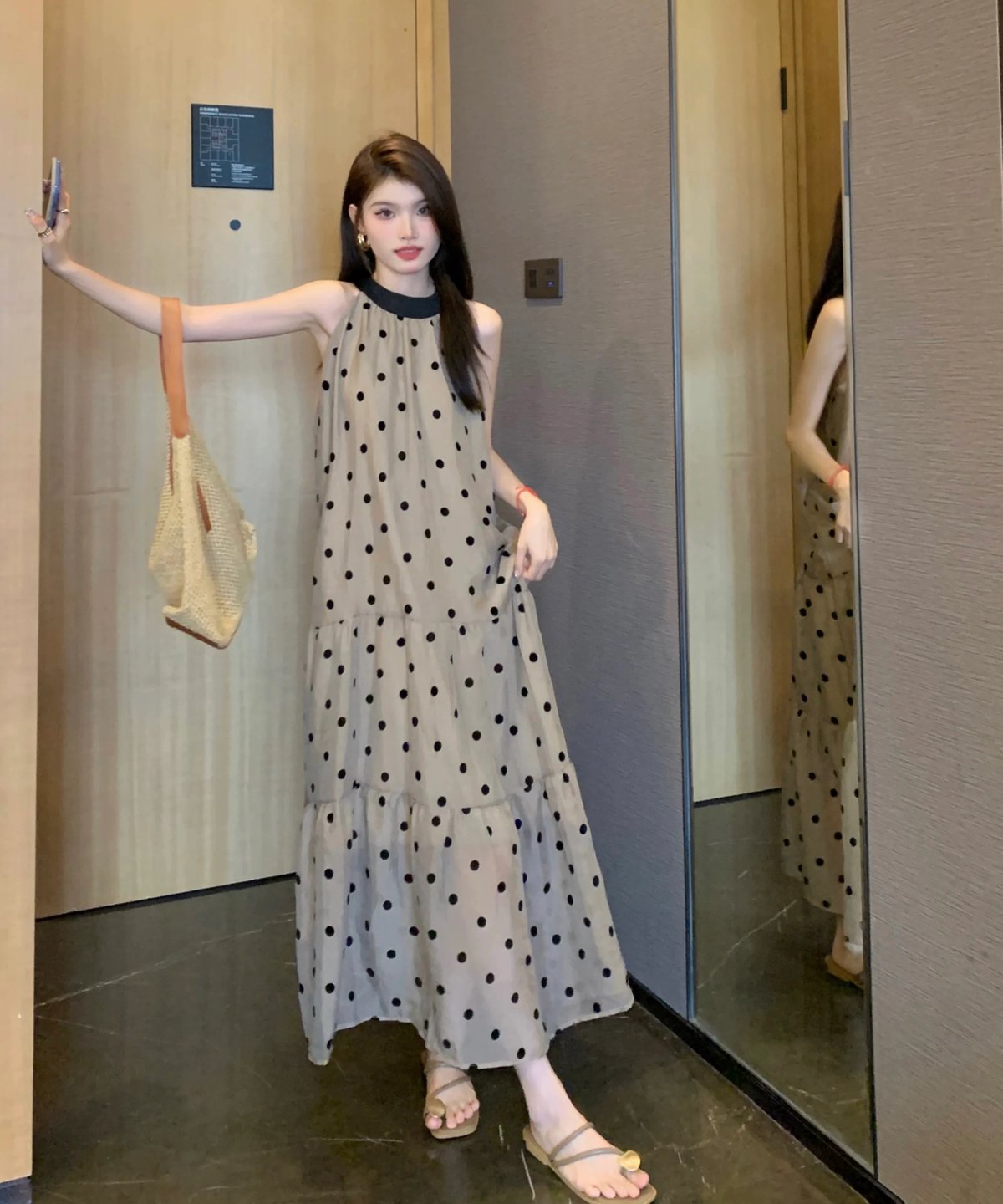 アメリカンスリーブロングワンピース | EYARN