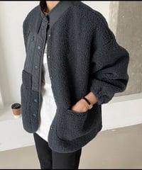 ボアフリースジャケット　ブラック