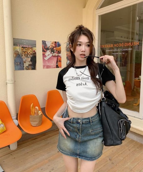 ドローストリング ラグランTシャツ