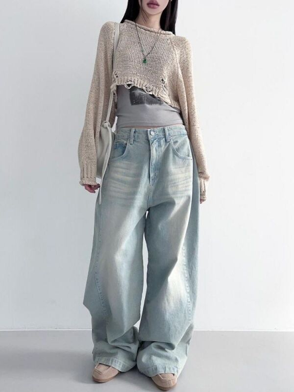 meltthelady⭐︎denim14ブルーデニムバギーパンツ バギー デニムパンツ ライトブルー | EYARN