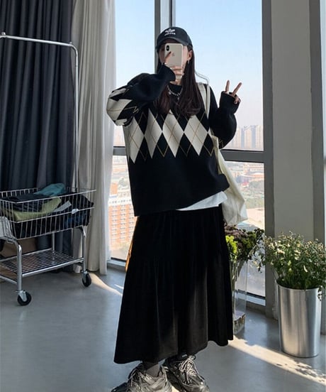 アーガイルニット