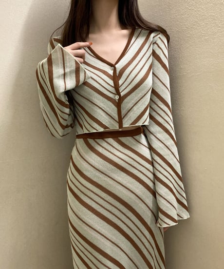 バイアスストライプ ツーピース