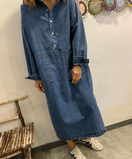 デニムロングワンピース