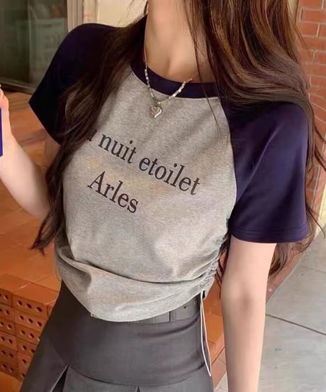 ドローストリング ラグランTシャツ