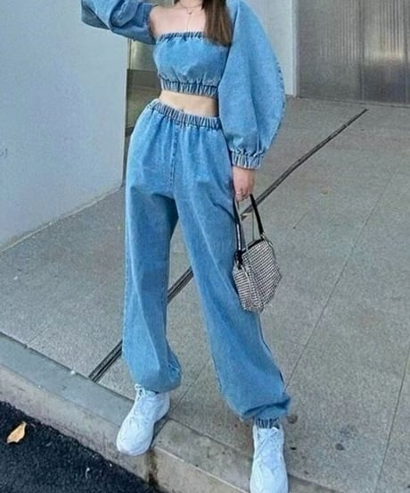 バルーンデザインデニム セットアップ