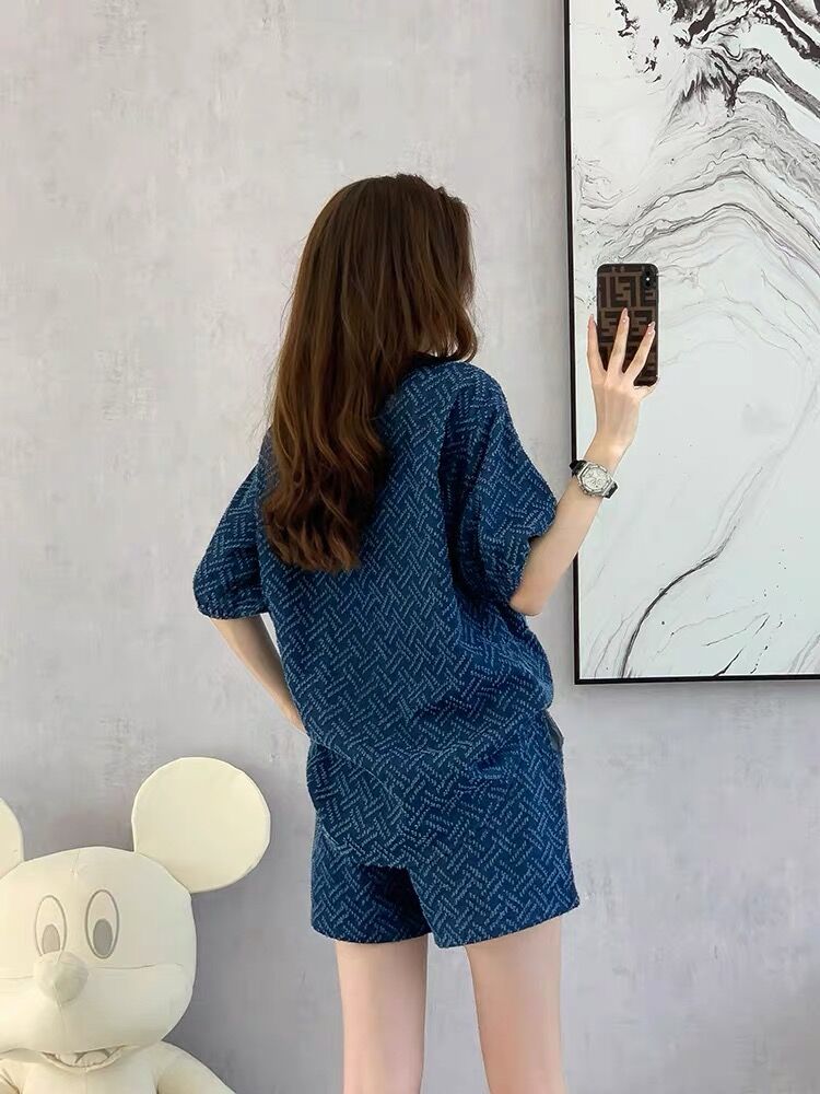 GARURA デニムジャケットとショートパンツ ジャガードデニムジャケット＆ショートパンツ | EYARN