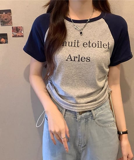 ドローストリング ラグランTシャツ