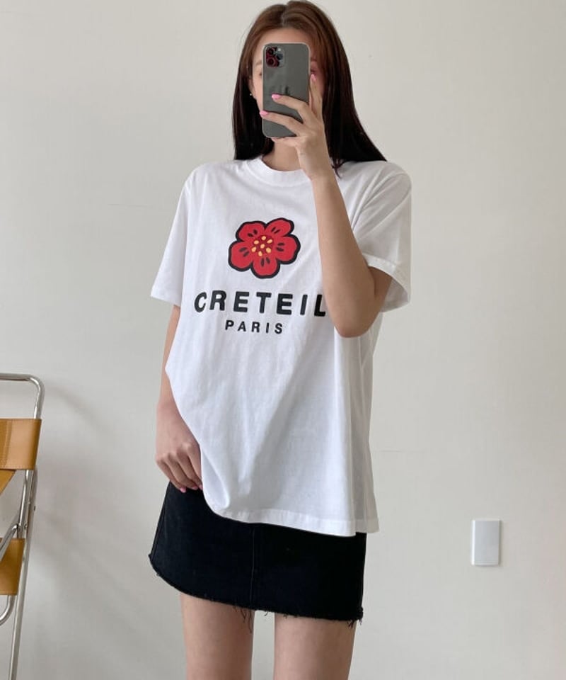 CRETEIL フラワー プリント Tシャツ | EYARN