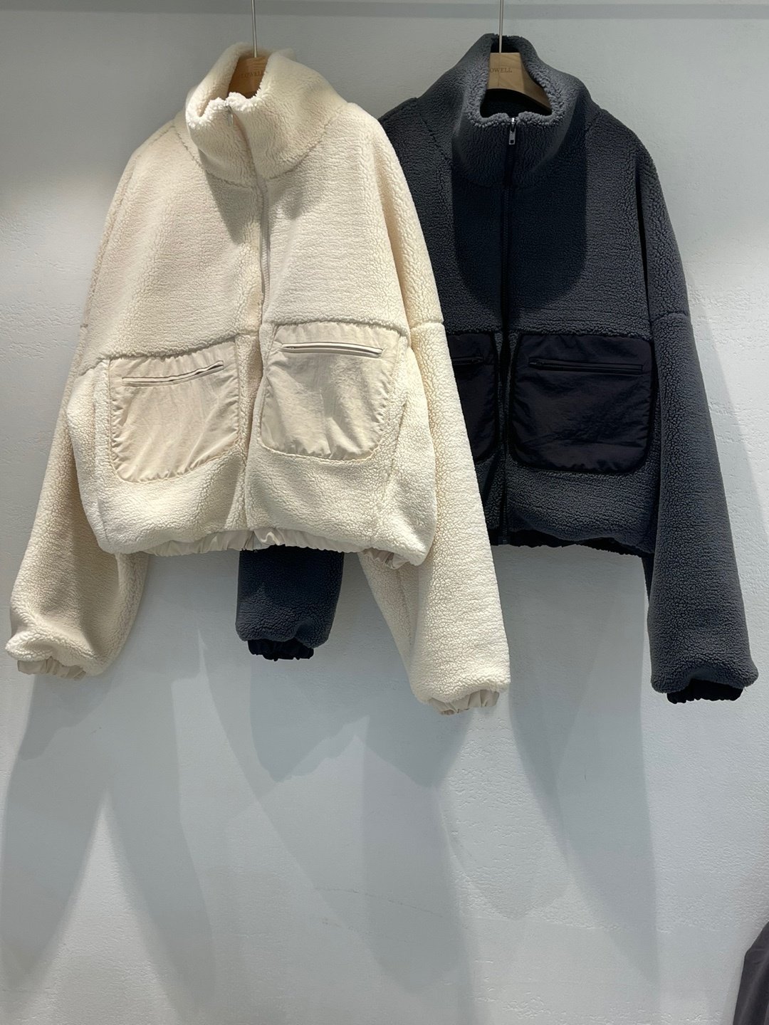 EIDER POP UNI マイクロフリースジャケット_Grayish BEIGE オーバーフリースボアジャケット | EYARN