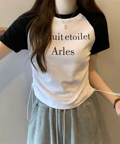 ドローストリング ラグランTシャツ