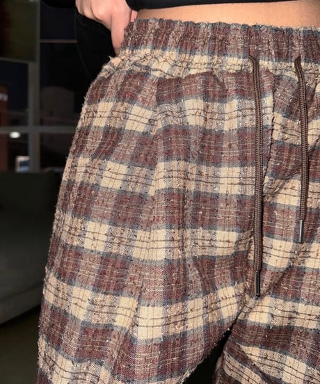 ワイドチェックパンツ