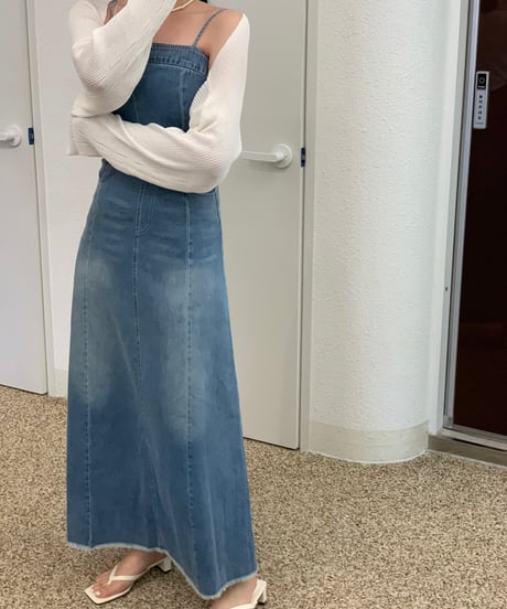 デニムロングワンピース