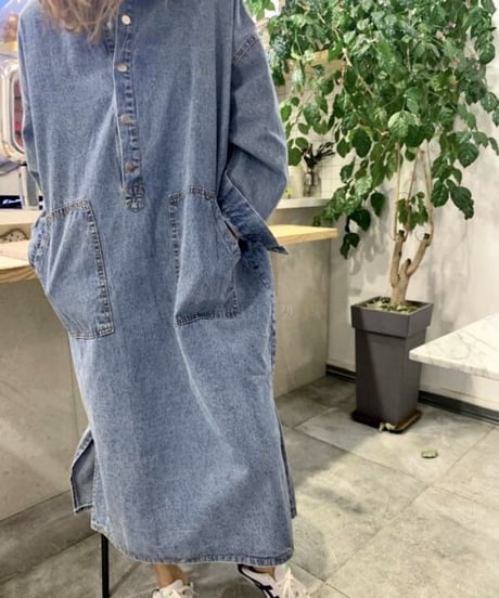 デニムロングワンピース