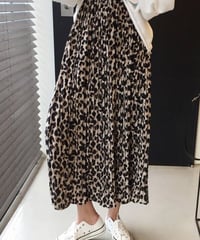 レオパード ロングプリーツスカート