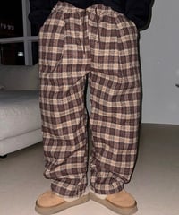 ワイドチェックパンツ