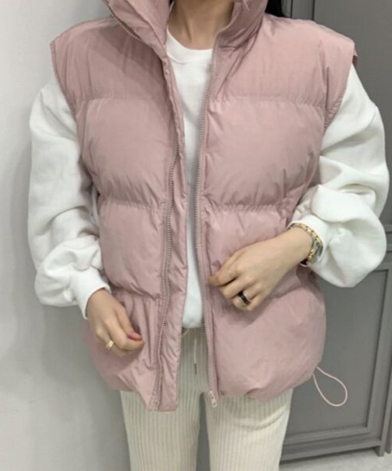1597 レディース ダウンベスト ピンク M PILLOW ダウンベスト ピンク