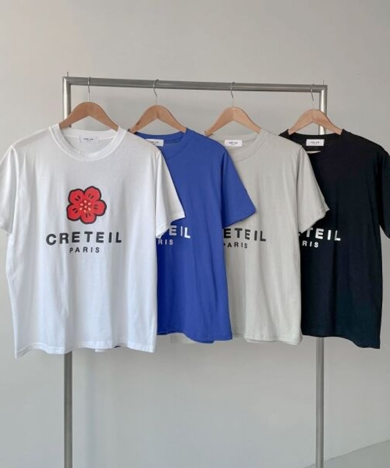 ERL プリントコットンTシャツ CRETEIL フラワー プリント Tシャツ | EYARN