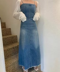 デニムロングワンピース