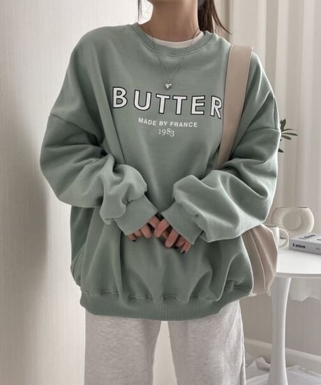 BUTTER ロゴスウェット