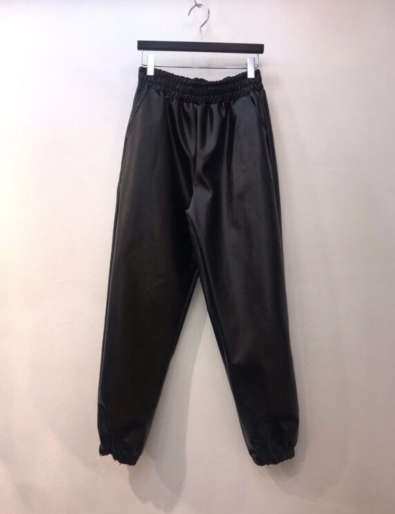 HAIDER ACKERMANN レザーパンツ ジョガーパンツ 切り替え 総柄 HAIDER ACKERMANN レザーパンツ ジョガーパンツ 切り替え 総柄